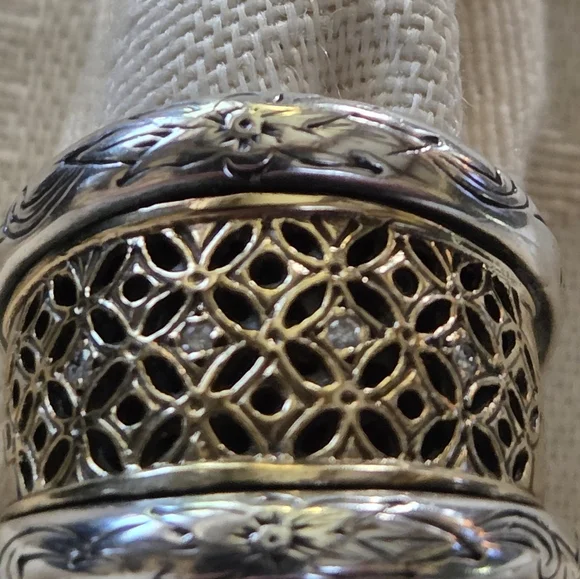 Konstantino Lattice Diamond Ring, SS & 18k, Size 7 - Picture 10 of 13